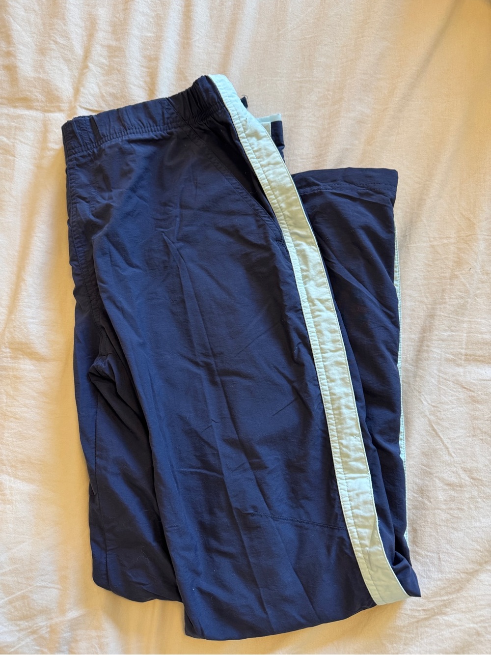 Vintage Reebok Navy Joggers with Light Blue Side Stripe